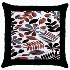 Shiny Leafs Throw Pillow Case (Black)