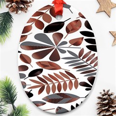 Shiny Leafs Oval Ornament (Two Sides)