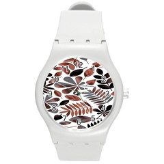 Shiny Leafs Round Plastic Sport Watch (M)