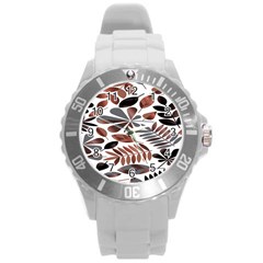 Shiny Leafs Round Plastic Sport Watch (L)