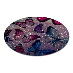 Glitter Butterfly Oval Magnet by Sparkle