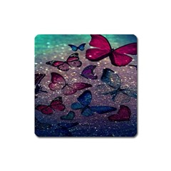 Glitter Butterfly Square Magnet by Sparkle