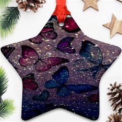 Glitter Butterfly Star Ornament (two Sides) by Sparkle