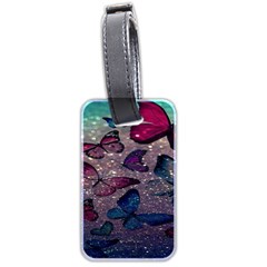 Glitter Butterfly Luggage Tag (two Sides) by Sparkle