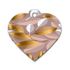 Digital Leafs Dog Tag Heart (two Sides) by Sparkle