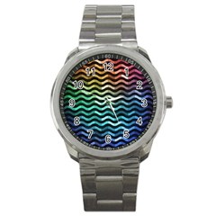 Digital Waves Sport Metal Watch by Sparkle