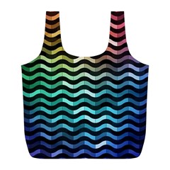 Digital Waves Full Print Recycle Bag (l) by Sparkle