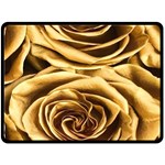 Gold Roses Double Sided Fleece Blanket (Large)  80 x60  Blanket Front