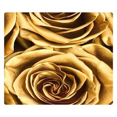 Gold Roses Double Sided Flano Blanket (small)  by Sparkle