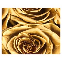 Gold Roses Double Sided Flano Blanket (medium)  by Sparkle