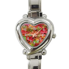 Spring Leafs Heart Italian Charm Watch