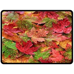 Spring Leafs Fleece Blanket (large) 