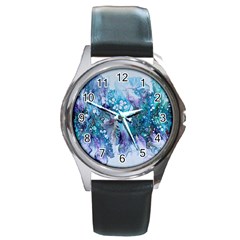 Sea Anemone  Round Metal Watch by CKArtCreations