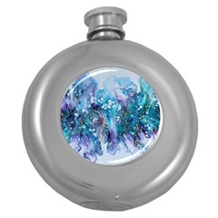 Sea Anemone  Round Hip Flask (5 Oz) by CKArtCreations