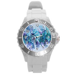 Sea Anemone  Round Plastic Sport Watch (l) by CKArtCreations