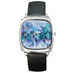 Sea Anemone  Square Metal Watch