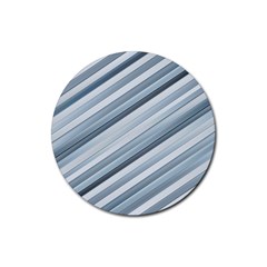 Modern Stripes Print Rubber Coaster (round)  by dflcprintsclothing