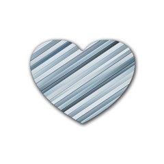 Modern Stripes Print Rubber Coaster (heart)  by dflcprintsclothing