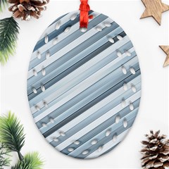 Modern Stripes Print Ornament (oval Filigree)