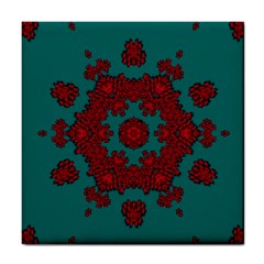 Cherry-blossom Mandala Of Sakura Branches Tile Coaster by pepitasart