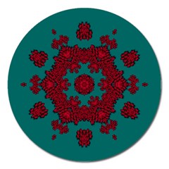 Cherry-blossom Mandala Of Sakura Branches Magnet 5  (round) by pepitasart