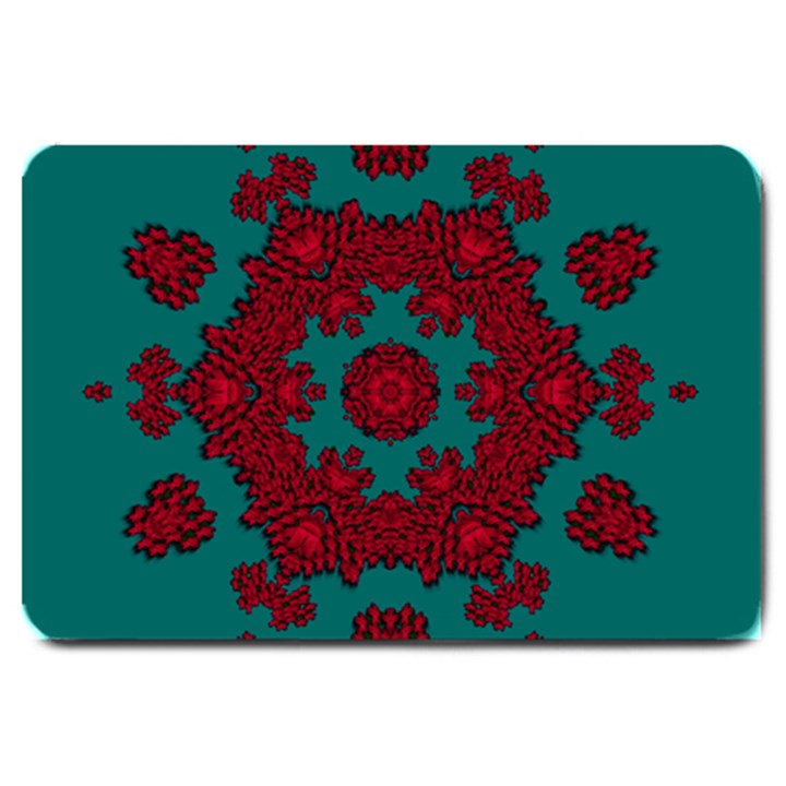 Cherry-blossom Mandala Of Sakura Branches Large Doormat 