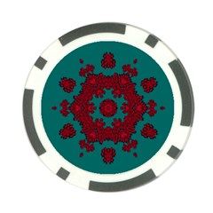 Cherry-blossom Mandala Of Sakura Branches Poker Chip Card Guard by pepitasart