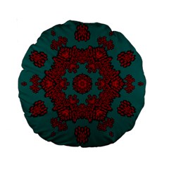 Cherry-blossom Mandala Of Sakura Branches Standard 15  Premium Round Cushions by pepitasart