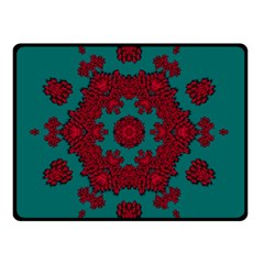 Cherry-blossom Mandala Of Sakura Branches Double Sided Fleece Blanket (small)  by pepitasart