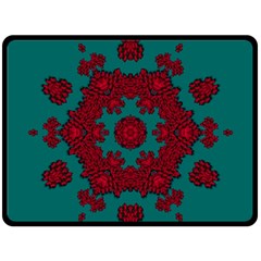 Cherry-blossom Mandala Of Sakura Branches Double Sided Fleece Blanket (large)  by pepitasart