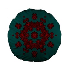 Cherry-blossom Mandala Of Sakura Branches Standard 15  Premium Flano Round Cushions by pepitasart