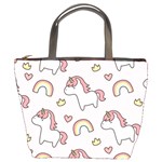 Cute-unicorn-rainbow-seamless-pattern-background Bucket Bag Front