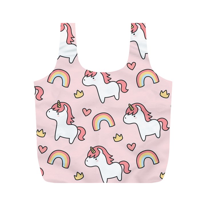 Cute-unicorn-rainbow-seamless-pattern-background Full Print Recycle Bag (M)