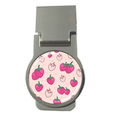 Seamless-strawberry-fruit-pattern-background Money Clips (round)  by Vaneshart