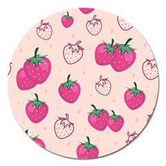 Seamless-strawberry-fruit-pattern-background Magnet 5  (round) by Vaneshart