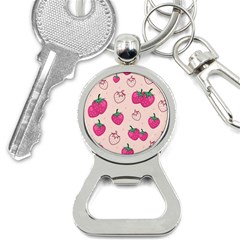 Seamless-strawberry-fruit-pattern-background Bottle Opener Key Chain by Vaneshart