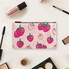 Seamless-strawberry-fruit-pattern-background Cosmetic Bag (small) by Vaneshart