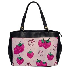 Seamless-strawberry-fruit-pattern-background Oversize Office Handbag by Vaneshart