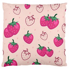 Seamless-strawberry-fruit-pattern-background Large Cushion Case (one Side) by Vaneshart