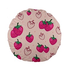 Seamless-strawberry-fruit-pattern-background Standard 15  Premium Flano Round Cushions by Vaneshart