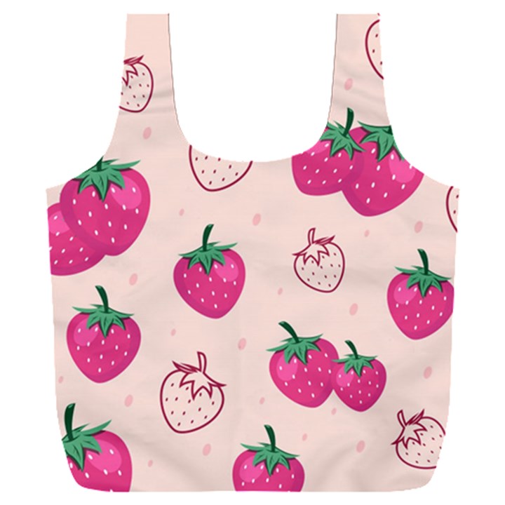 Seamless-strawberry-fruit-pattern-background Full Print Recycle Bag (XXXL)