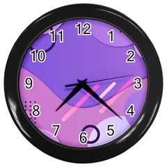 Colorful-abstract-wallpaper-theme Wall Clock (black) by Vaneshart