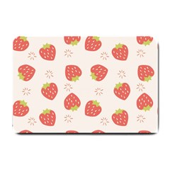 Strawberries-pattern-design Small Doormat  by Vaneshart