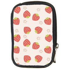 Strawberries-pattern-design Compact Camera Leather Case by Vaneshart