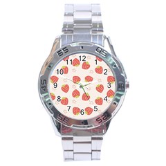 Strawberries-pattern-design Stainless Steel Analogue Watch by Vaneshart