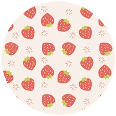 Strawberries-pattern-design Wooden Puzzle Round by Vaneshart