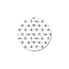 Insects-icons-square-seamless-pattern Golf Ball Marker by Vaneshart