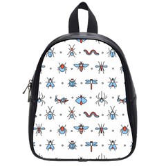 Insects-icons-square-seamless-pattern School Bag (small) by Vaneshart