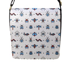 Insects-icons-square-seamless-pattern Flap Closure Messenger Bag (l) by Vaneshart