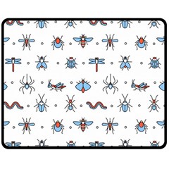 Insects-icons-square-seamless-pattern Double Sided Fleece Blanket (medium)  by Vaneshart